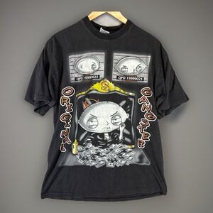 Vintage Y2K Stewie Original Gangster Black Graphic T Shirt
